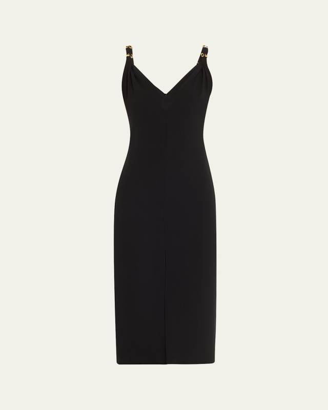 V-Neck Sleeveless Slit Midi Dress